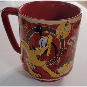 Disney Mug Pluto Embossed Red Inside 4.5" Tall